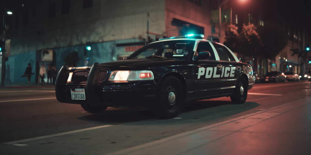 police car at night